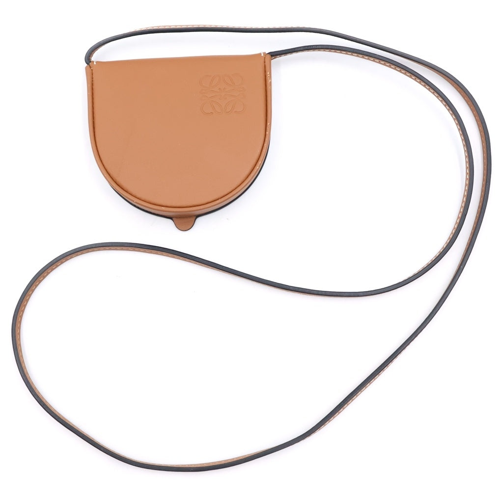 LOEWE(ロエベ) アナグラム レザー ヒールポーチ コインケース ミニ ブラウン レディース