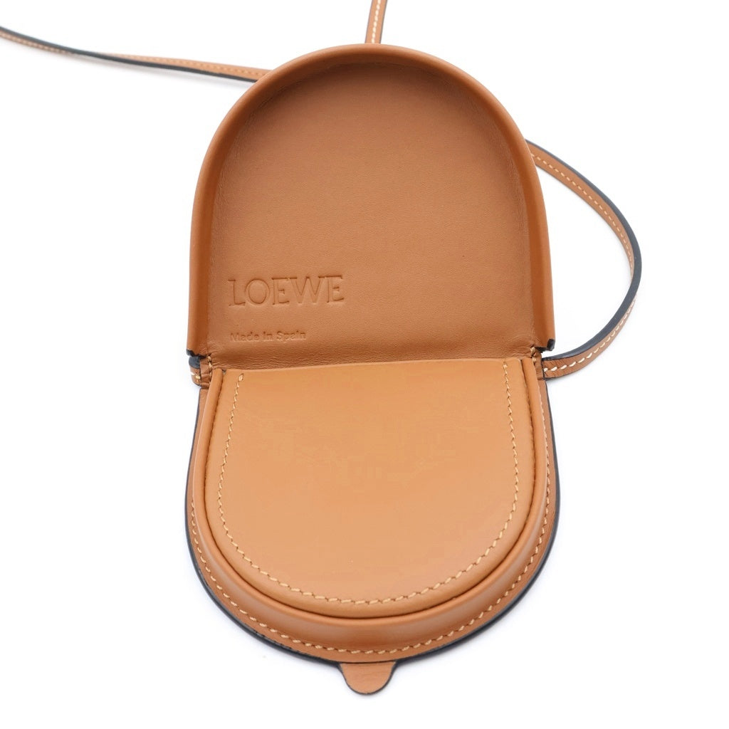 LOEWE(ロエベ) アナグラム レザー ヒールポーチ コインケース ミニ ブラウン レディース