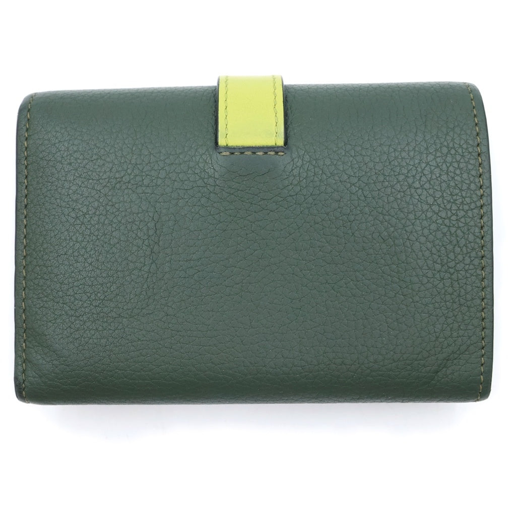 LOEWE(ロエベ) アナグラム スモール バーティカル コンパクトウォレット 三つ折り財布 カーキ C660S86X01