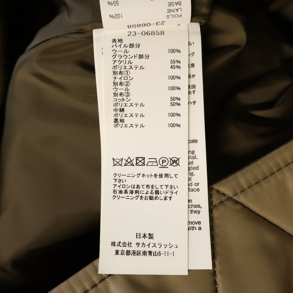 Sacai(サカイ) 23AW FOX SHEARLING NYLON BOMBER JACKET フォックスシェアリング ナイロンボンバージャケット ブルゾン レディース ベージュ 23-06858