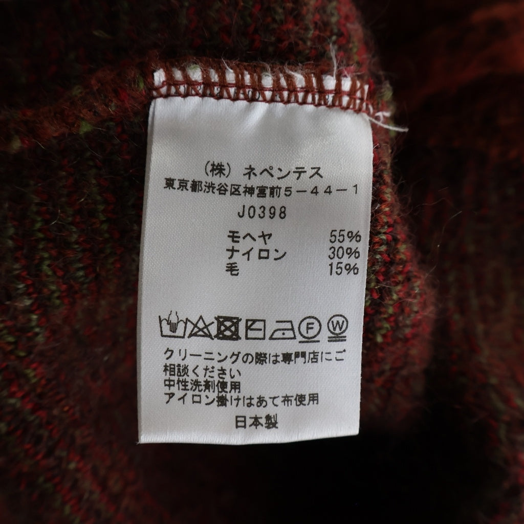 Needles(ニードルス) 21AW JOURNAL STANDARD別注 モヘアカーディガン セーター レッド/グリーン JO398