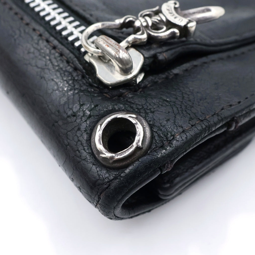 CHROME HEARTS(クロムハーツ) WAVE ウェーブ レザーウォレット 財布 ブラック