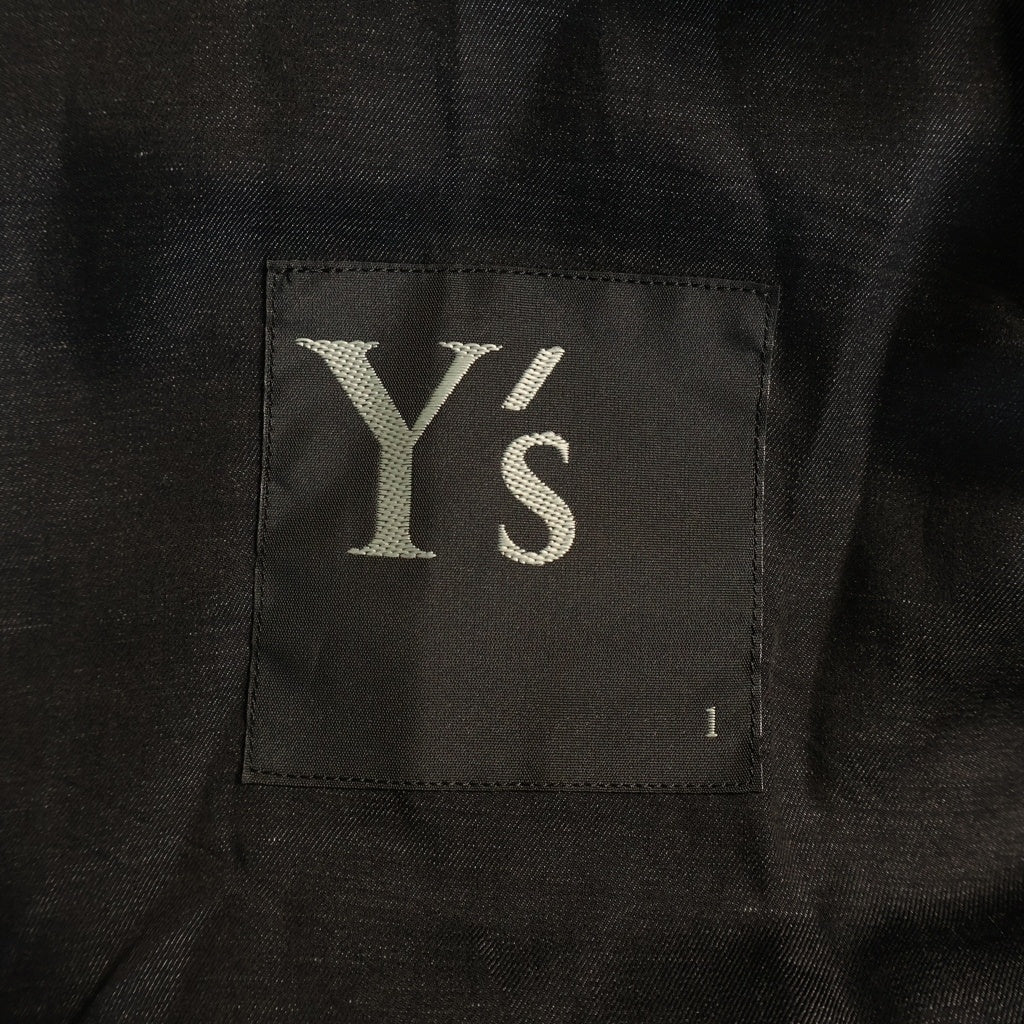 Y's(ワイズ) DUNGAREE LIGHT TWILL BIG JACKET バックプリント アシンメトリーデザイン キュプラ オーバーサイズ 2Bジャケット ブラック レディース YK-J12-217
