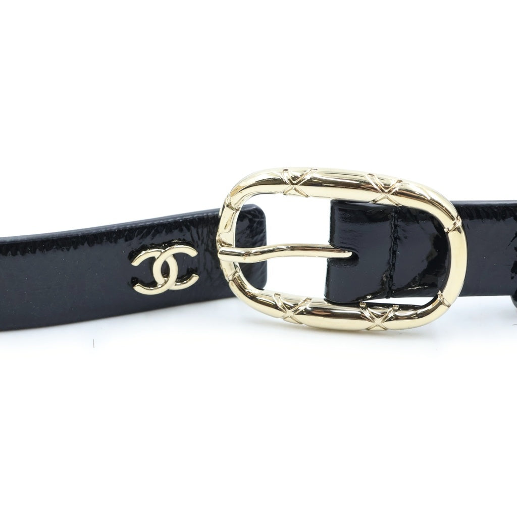 CHANEL(シャネル) B25A ココマーク レザーベルト ブラック レディース AAB177