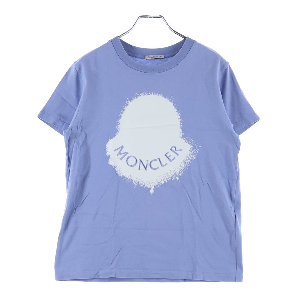 MONCLER(モンクレール) 22SS コットン フロントロゴプリントTシャツ 半袖クルーネックカットソー ブルー H10938C00014