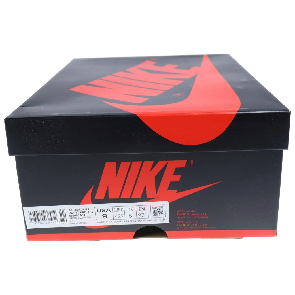 NIKE(ナイキ) AIR JORDAN 1 RETRO HIGH OG PINE GREEN エアジョーダン1 パイングリーン ハイカットスニーカー ブラック/グリーン US9/27cm 555088-030
