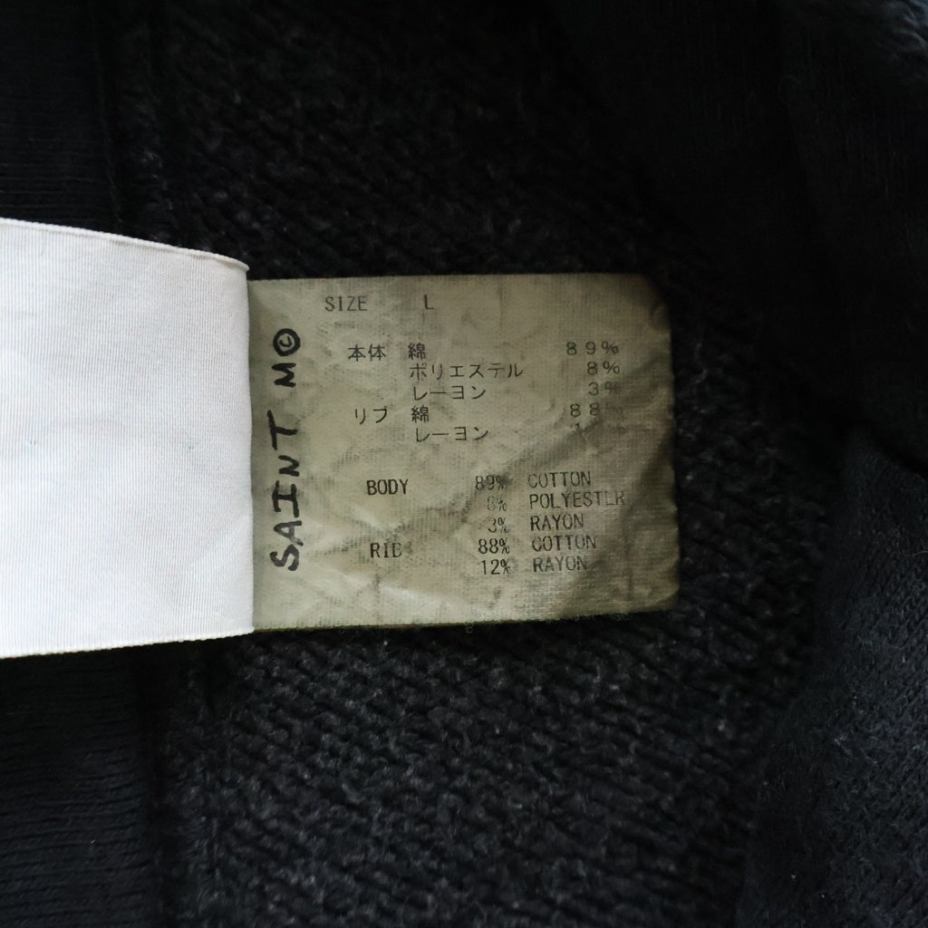 SAINT MICHAEL(セントマイケル) 23AW HOODIE ARCH SAINT アーチセント プルオーバー フーデッド スウェットパーカー ブラック SM-A23-0000-030