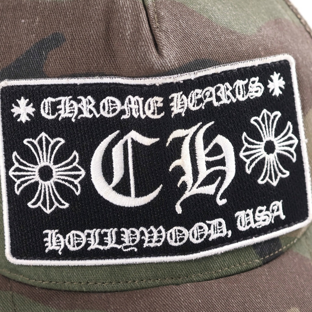 CHROME HEARTS(クロムハーツ) TRUCKER CAP トラッカー カモ柄 メッシュキャップ CHパッチ クロスボール 帽子 カーキ