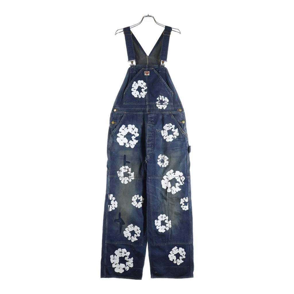 SAINT MICHAEL(セントマイケル) 24AW ×DENIM TEARS DT OVER ALL デニムティアーズ フラワープリント デニムオーバーオール インディゴ SM-YS1-0000-C52
