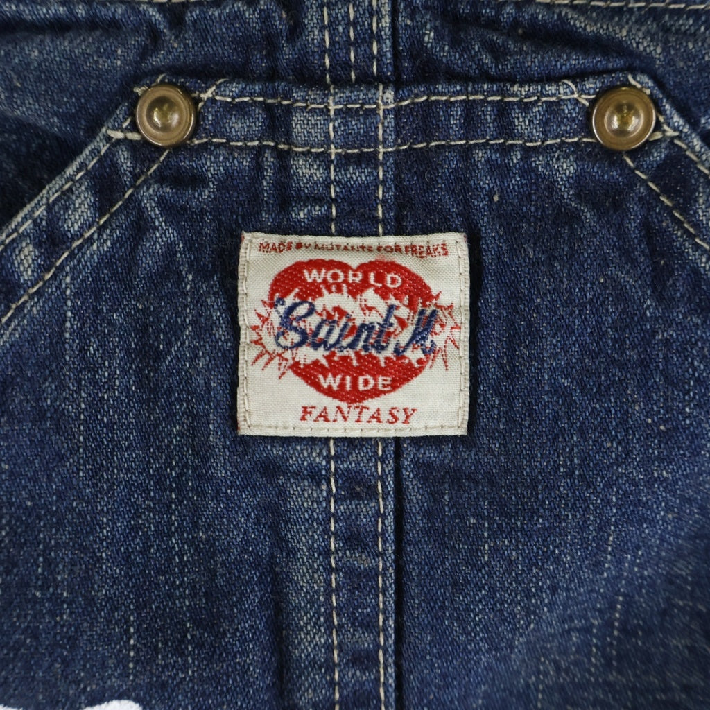 SAINT MICHAEL(セントマイケル) 24AW ×DENIM TEARS DT OVER ALL デニムティアーズ フラワープリント デニムオーバーオール インディゴ SM-YS1-0000-C52
