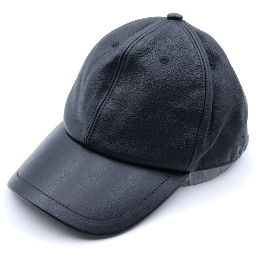 GIVENCHY(ジバンシィ) ナッパレザー ロゴエンボス ベースボールキャップ 帽子 ブラック