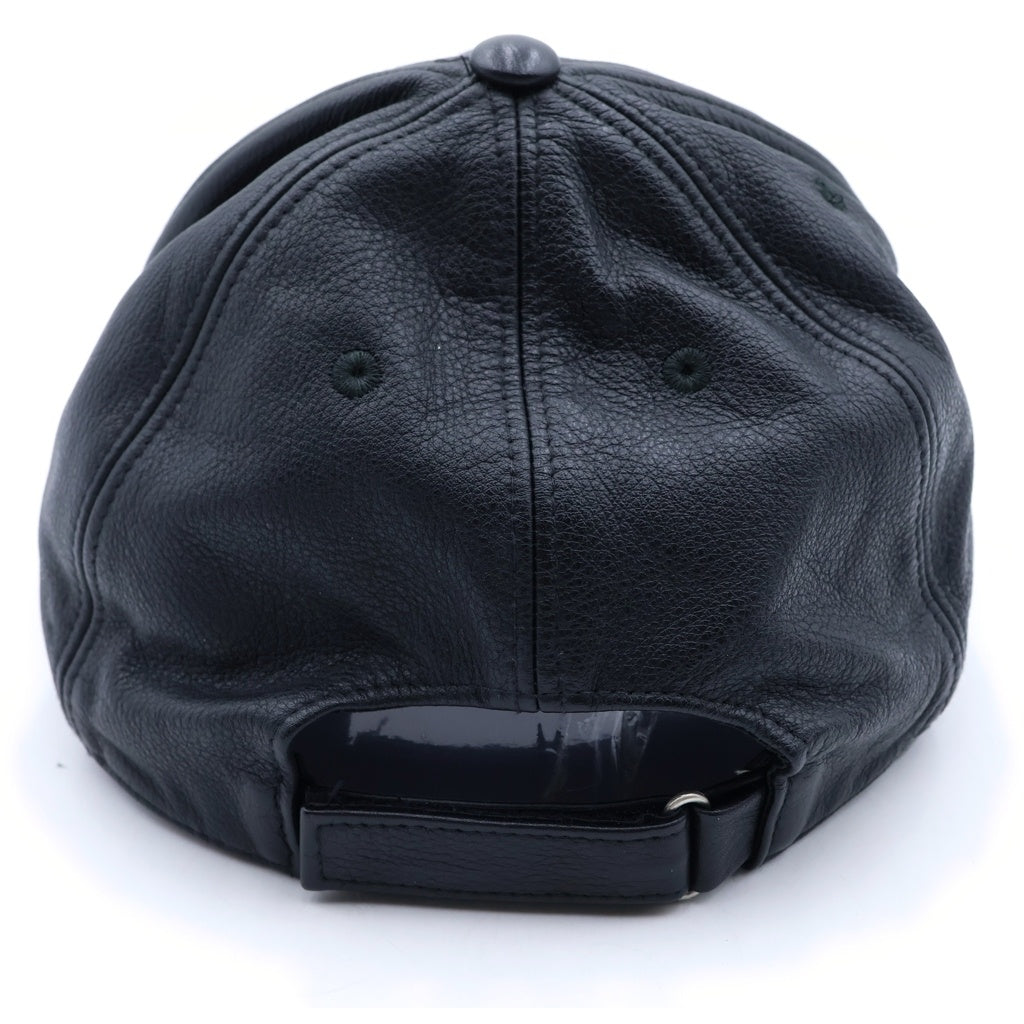 GIVENCHY(ジバンシィ) ナッパレザー ロゴエンボス ベースボールキャップ 帽子 ブラック