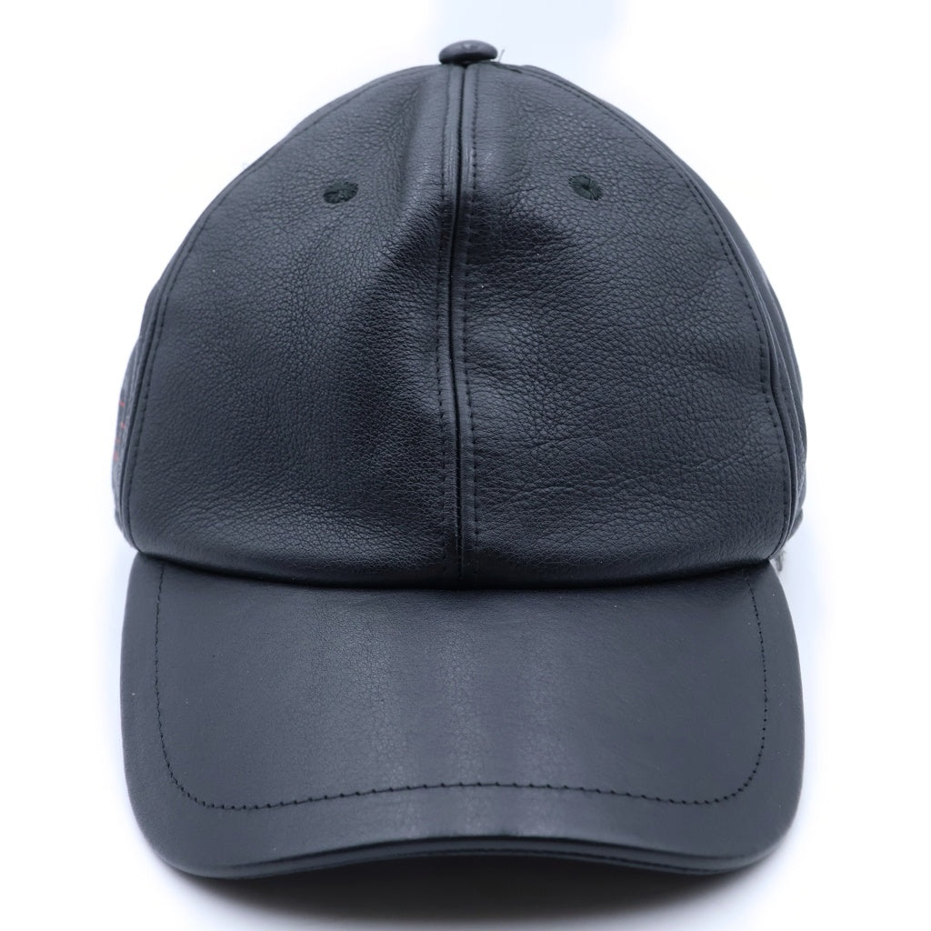 GIVENCHY(ジバンシィ) ナッパレザー ロゴエンボス ベースボールキャップ 帽子 ブラック