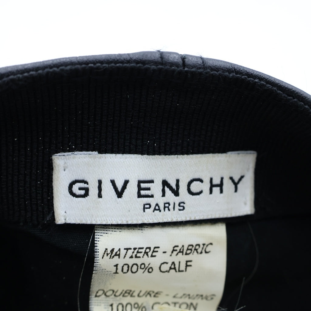 GIVENCHY(ジバンシィ) ナッパレザー ロゴエンボス ベースボールキャップ 帽子 ブラック