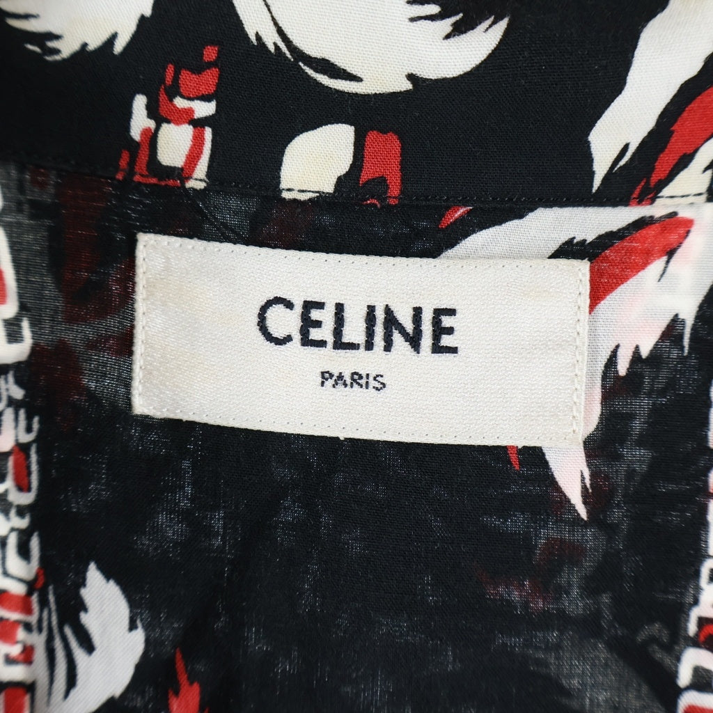 CELINE(セリーヌ) 23SS パームツリーグラフィカルプリント ハワイアンシャツ ブラック