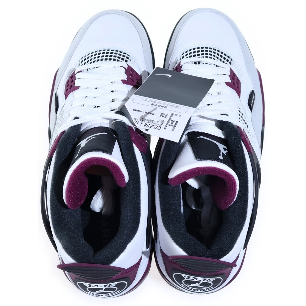 NIKE(ナイキ) ×Paris Saint-Germain AIR JORDAN 4 RETRO PSG パリサンジェルマン エアジョーダン ハイカットスニーカー ホワイト/パープル US10/28cm CZ5624-100