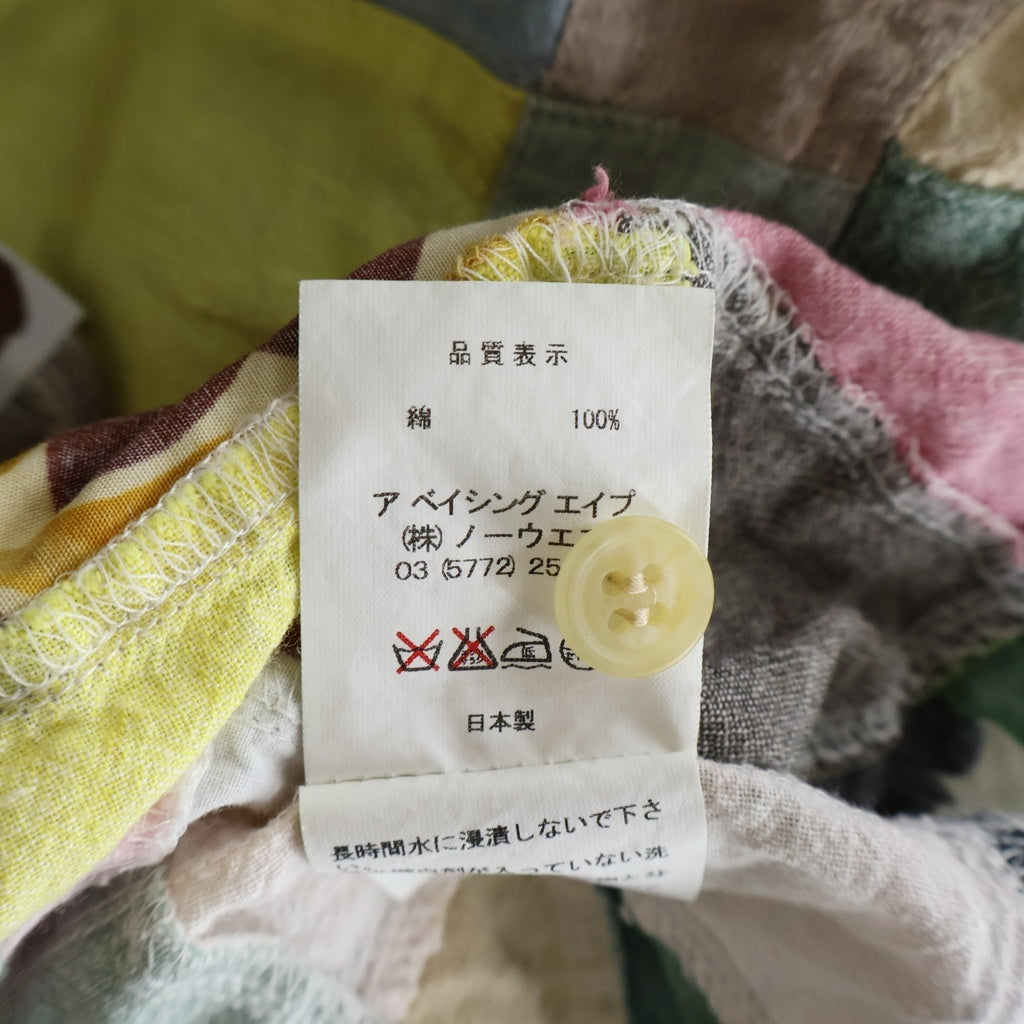 A BATHING APE(アベイシングエイプ) カモ柄パッチワーク フロントポケット 長袖シャツ マルチカラー