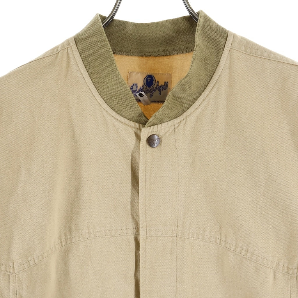 A BATHING APE(アベイシングエイプ) カップショルダー ジップアップダービージャケット ブルゾン ベージュ