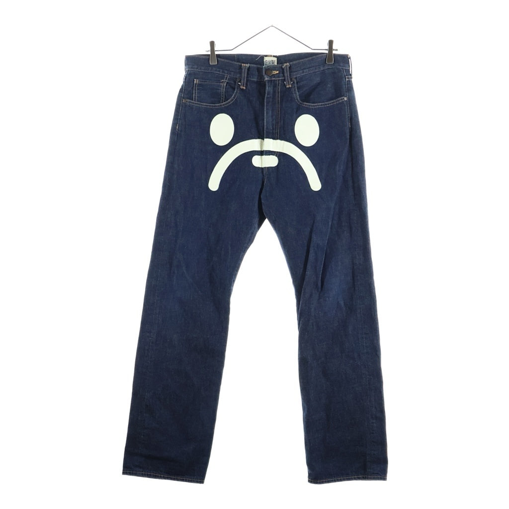 A BATHING APE(アベイシングエイプ) BABY MILO ベイビーマイロ プリントデニムパンツ ジプフライジーンズ インディゴ