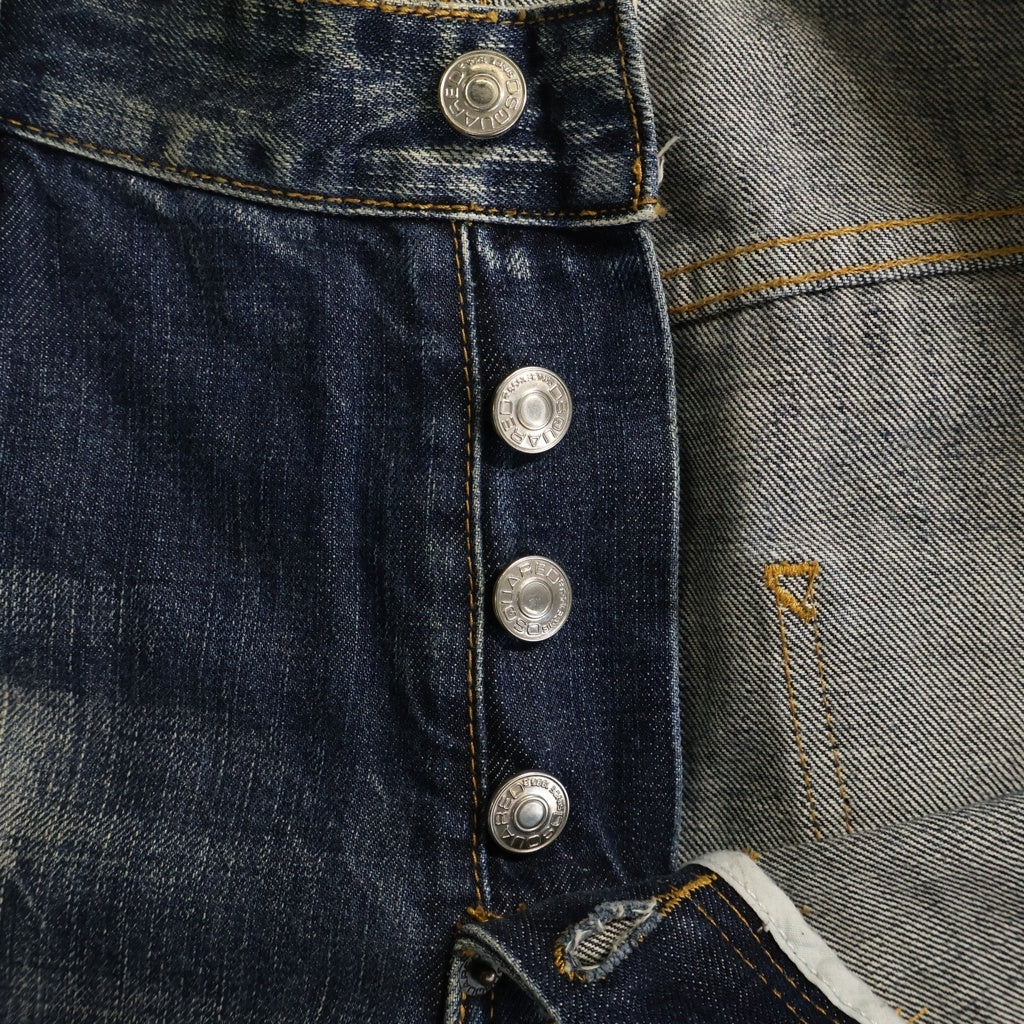 DSQUARED2(ディースクエアード) 12AW イタリア製 パッチワーク ボタンフライ デニム ストレートパンツ インディゴ S74LA0463 S30321