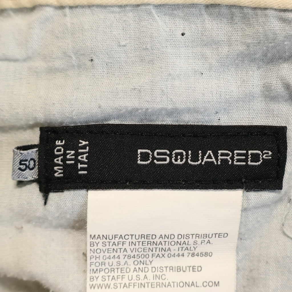 DSQUARED2(ディースクエアード) 12AW イタリア製 パッチワーク ボタンフライ デニム ストレートパンツ インディゴ S74LA0463 S30321