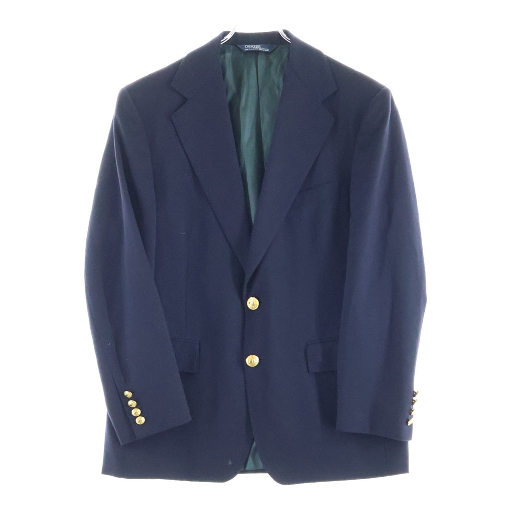POLO RALPH LAUREN(ポロラルフローレン) 90S VINTAGE USA製 ヴィンテージ 金ボタン ウールフランネル3Bテーラードジャケット 紺ブレザー ネイビー