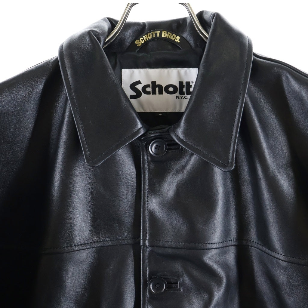 SCHOTT(ショット) LEATHER CAR COAT レザー カーコート ジャケット ブラック 782-6150007
