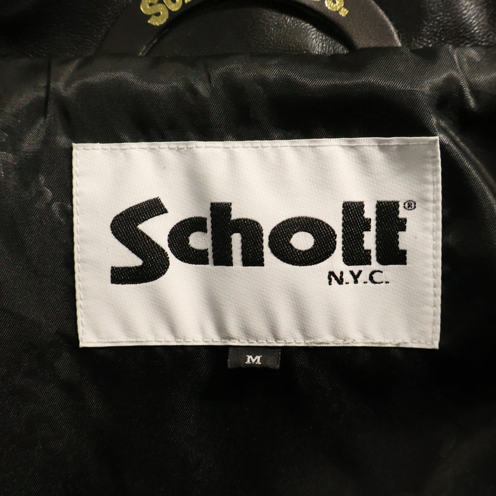SCHOTT(ショット) LEATHER CAR COAT レザー カーコート ジャケット ブラック 782-6150007
