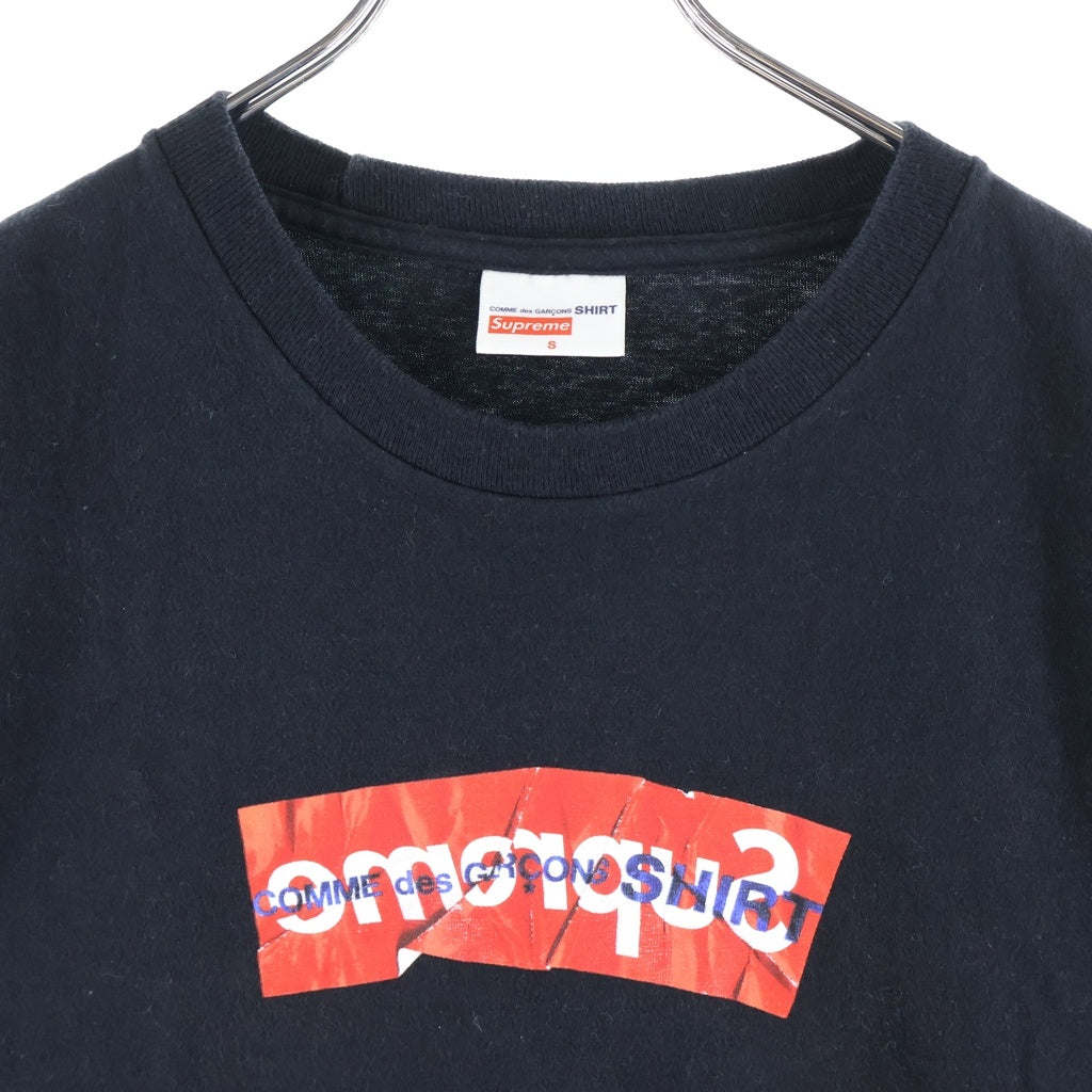 SUPREME(シュプリーム) 17SS ×COMME des GARCONS SHIRT Box Logo Tee コムデギャルソンシャツ ボックスロゴ プリントTシャツ 半袖クルーネックカットソー ブラック