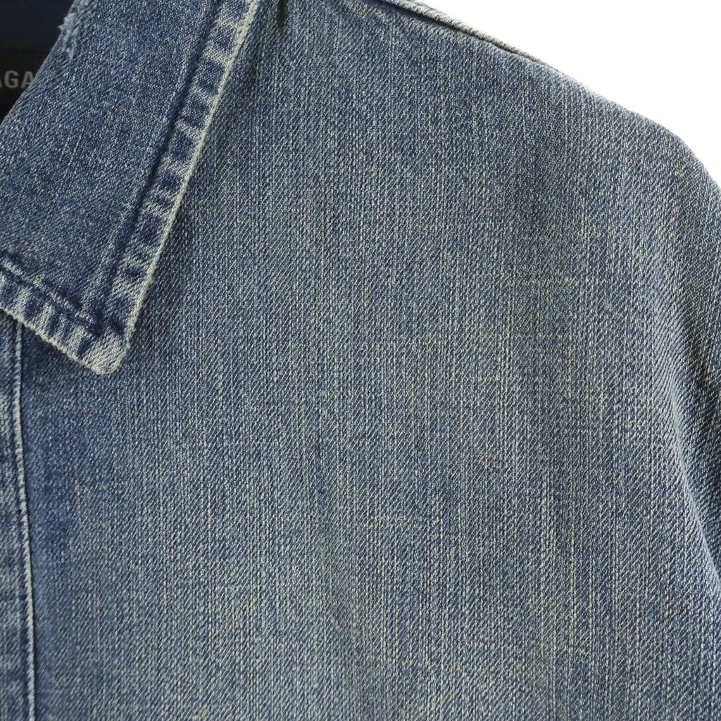 BALENCIAGA(バレンシアガ) 25AW DARK WASH DENIM OVERSHIRT ダークウォッシュ ヴィンテージ加工 デニムオーバーシャツ シャツジャケット インディゴ 849923 TTW76