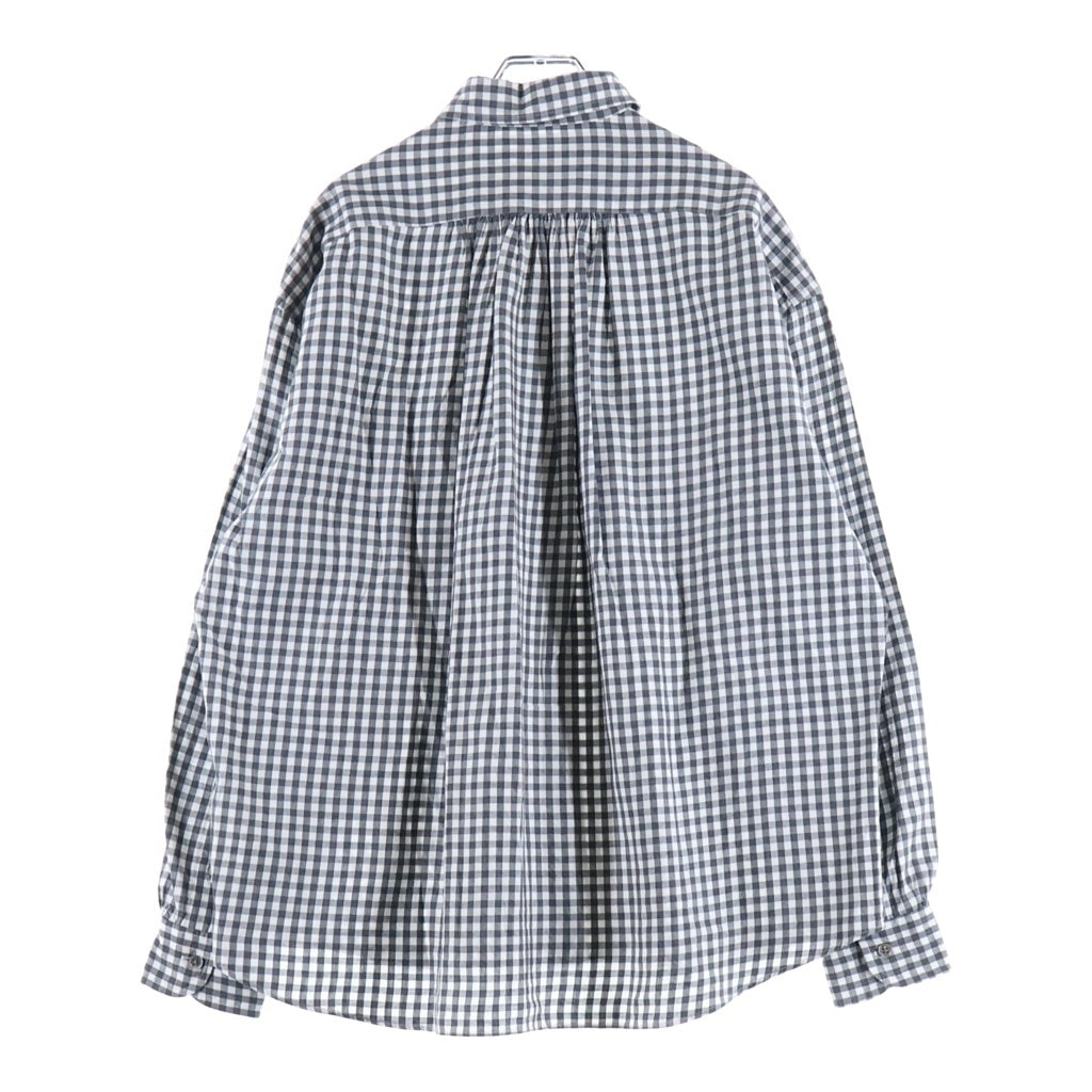 Porter Classic(ポータークラシック) 26SS ROLL UP HEATHER GINGHAM CHECK SHIRT ロールアップ ヘザー 長袖ギンガムチェックシャツ グレー PC-016-3968