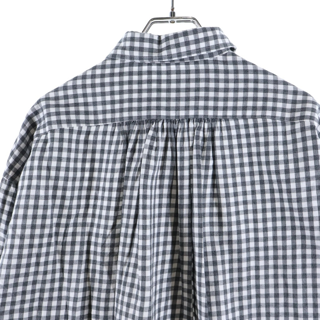 Porter Classic(ポータークラシック) 26SS ROLL UP HEATHER GINGHAM CHECK SHIRT ロールアップ ヘザー 長袖ギンガムチェックシャツ グレー PC-016-3968