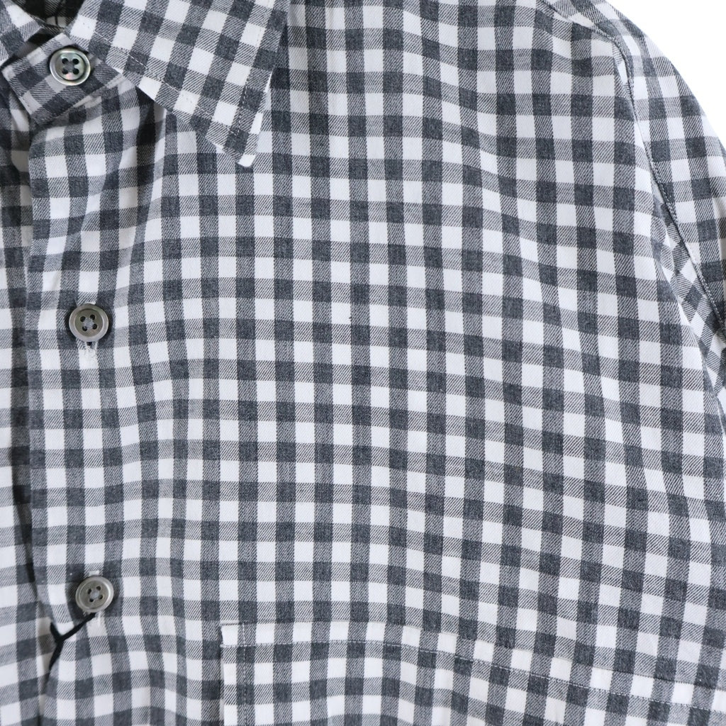 Porter Classic(ポータークラシック) 26SS ROLL UP HEATHER GINGHAM CHECK SHIRT ロールアップ ヘザー 長袖ギンガムチェックシャツ グレー PC-016-3968