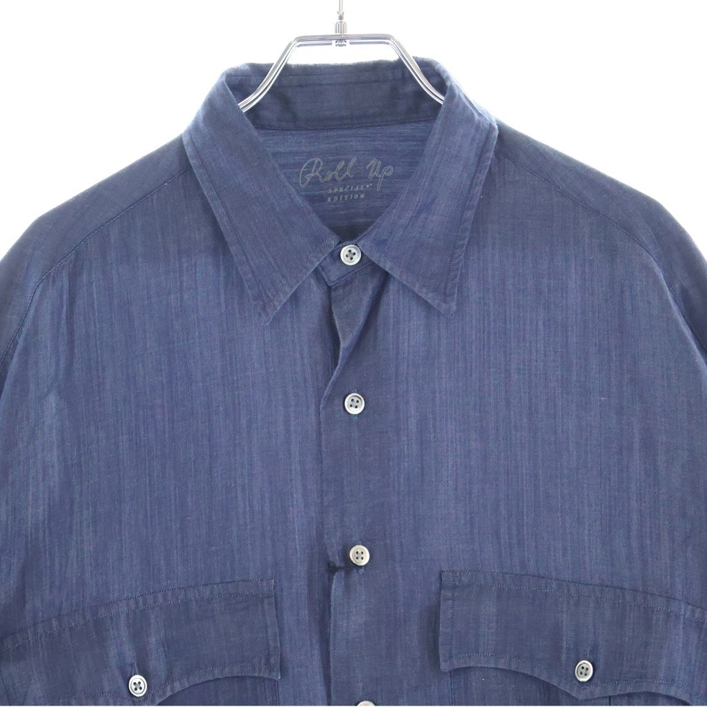 Porter Classic(ポータークラシック) 26SS ROLL UP SOFT CUPRO SHIRT ソフトキュプラ ロールアップ 長袖ボタンシャツ インディゴ PC-016-3360
