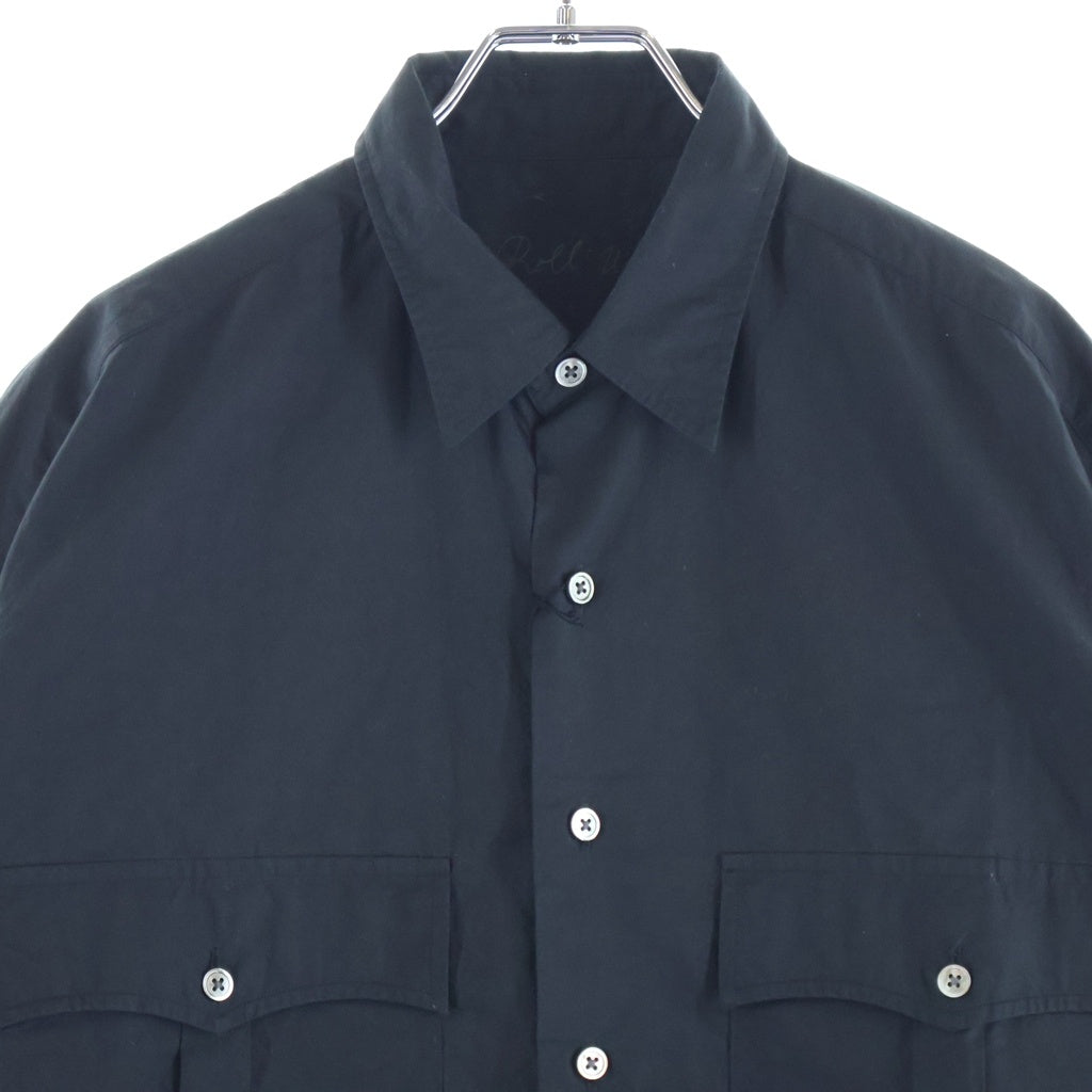 Porter Classic(ポータークラシック) 26SS ROLL UP TRAVELER'S SHIRT ロールアップ トラベーラズ 長袖ボタンシャツ ブラック PC-016-3983