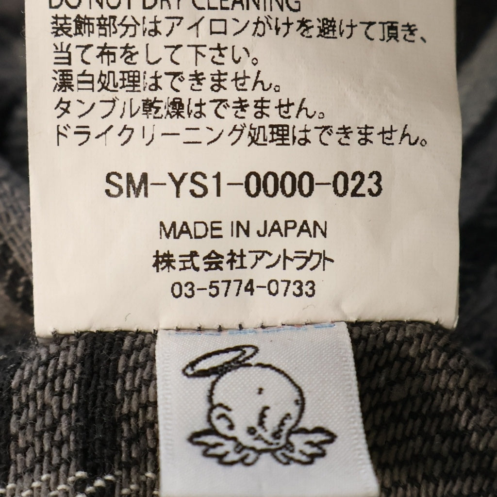 SAINT MICHAEL(セントマイケル) 24AW FRANNEL SHIRT ダメージ加工 チェック柄 長袖フランネルシャツ グレー SM-YS1-0000-023