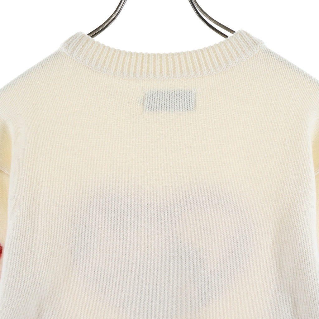 Palace Skateboards(パレススケートボーズ) 24AW COSY KNIT アームスター ハートロゴデザイン ウール混 アクリルニットセーター ホワイト