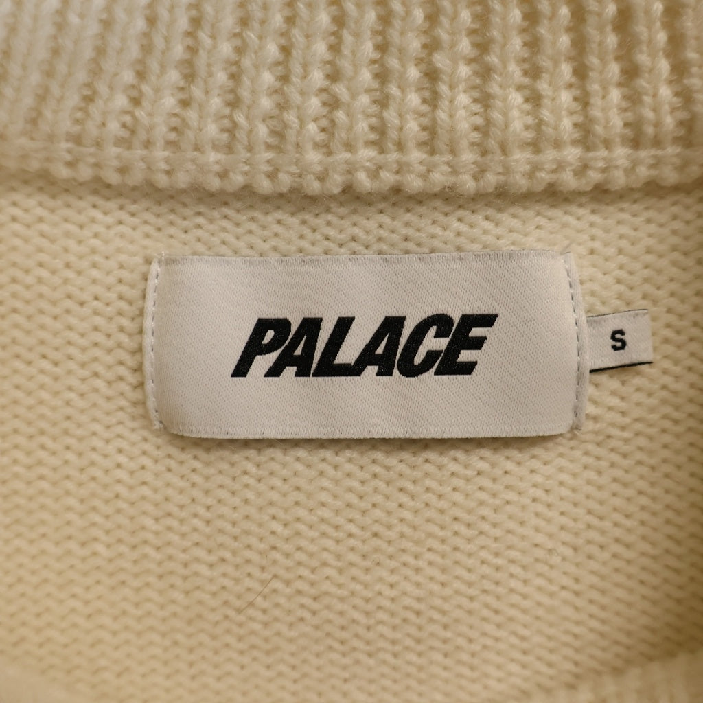 Palace Skateboards(パレススケートボーズ) 24AW COSY KNIT アームスター ハートロゴデザイン ウール混 アクリルニットセーター ホワイト