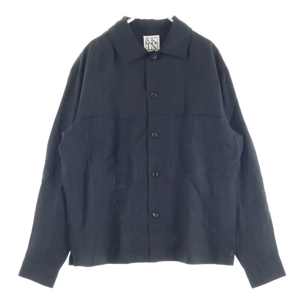 KITH(キス) 26SS &KIN TEXTURED RED RAYON ACE BUTTONDOWN テクスチャードビスコース エースボタンダウンシャツ ブラック KHM035145-001