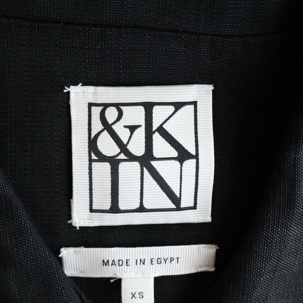KITH(キス) 26SS &KIN TEXTURED RED RAYON ACE BUTTONDOWN テクスチャードビスコース エースボタンダウンシャツ ブラック KHM035145-001