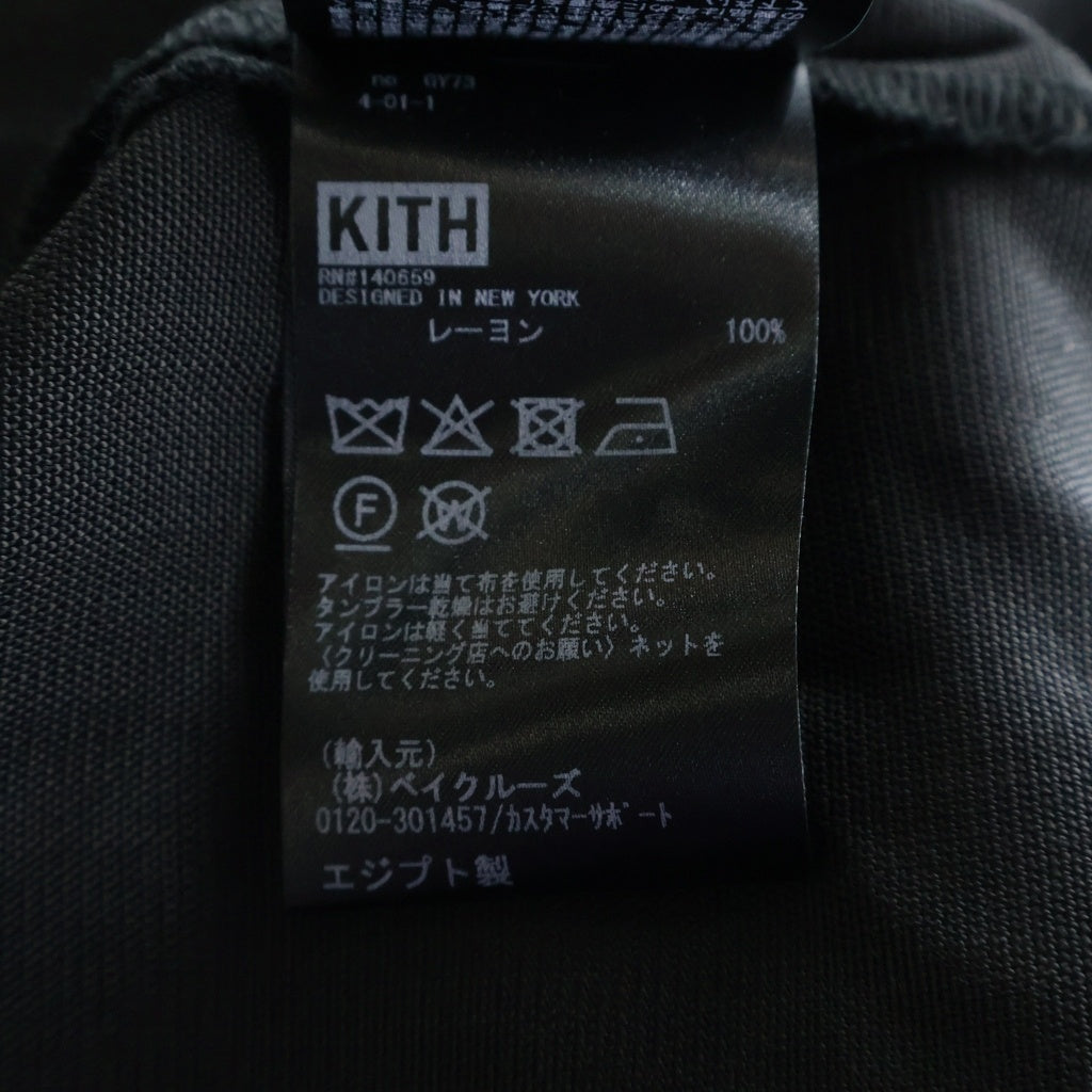 KITH(キス) 26SS &KIN TEXTURED RED RAYON ACE BUTTONDOWN テクスチャードビスコース エースボタンダウンシャツ ブラック KHM035145-001