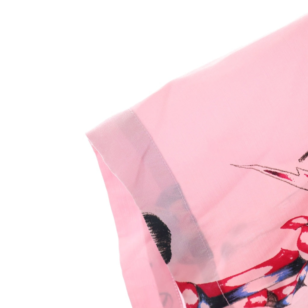WACKO MARIA(ワコマリア) BORNXRAISED HAWAIIAN SHIRT ボーンレイズド アート総柄 ハワイアンシャツ 半袖レーヨンオープンカラーシャツ ピンク