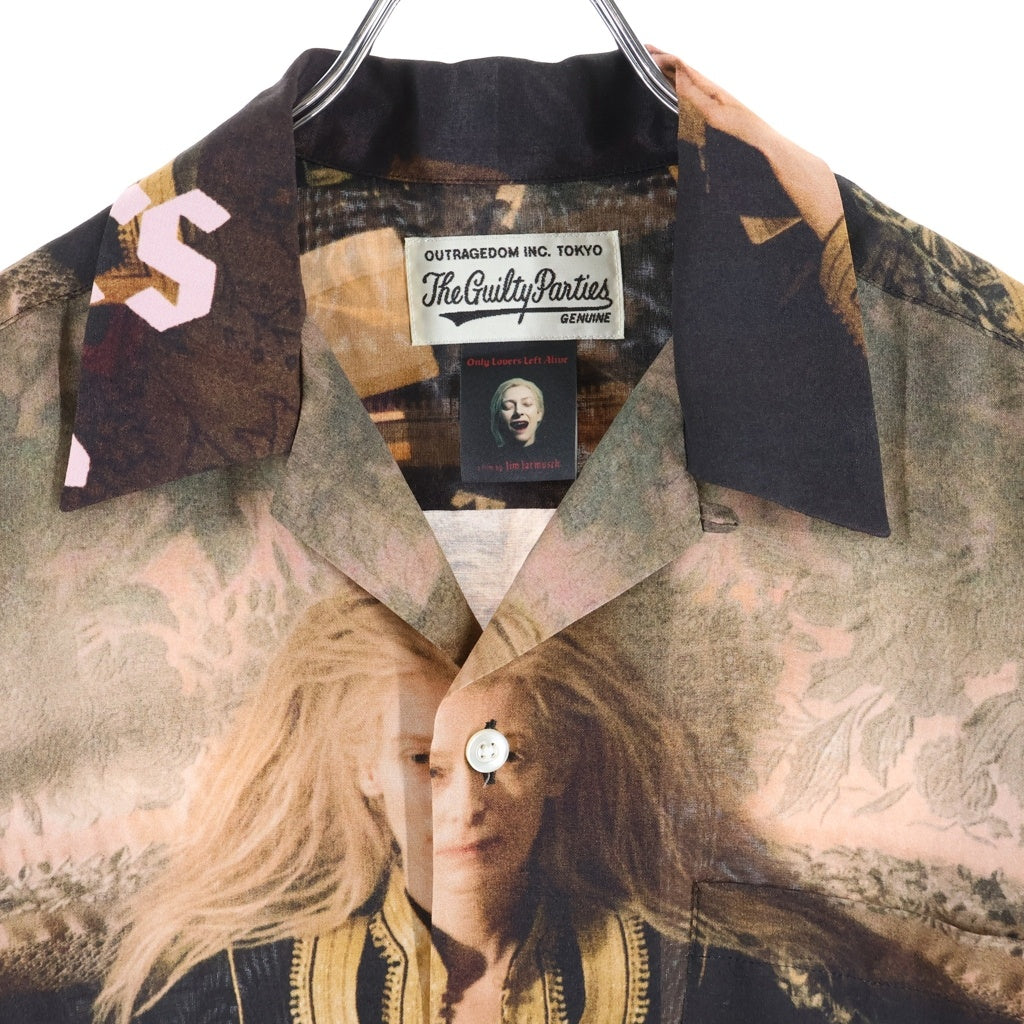 WACKO MARIA(ワコマリア) 21SS JIM JARMUSCH S/S HAWAIIAN SHIRT TYPE 2 ジムジャームッシュ 総柄ハワイアンシャツ 半袖レーヨン オープンカラーシャツ ブラック JIMJARMUSCH-WM-HI04