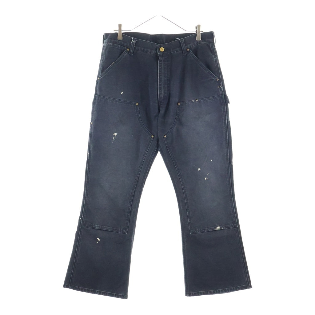 SAINT MICHAEL(セントマイケル) 25SS DOUBLE KNEE PANTS ダブルニー ヴィンテージ加工 フレアワークパンツ ブラック SM-HR8-0000-065