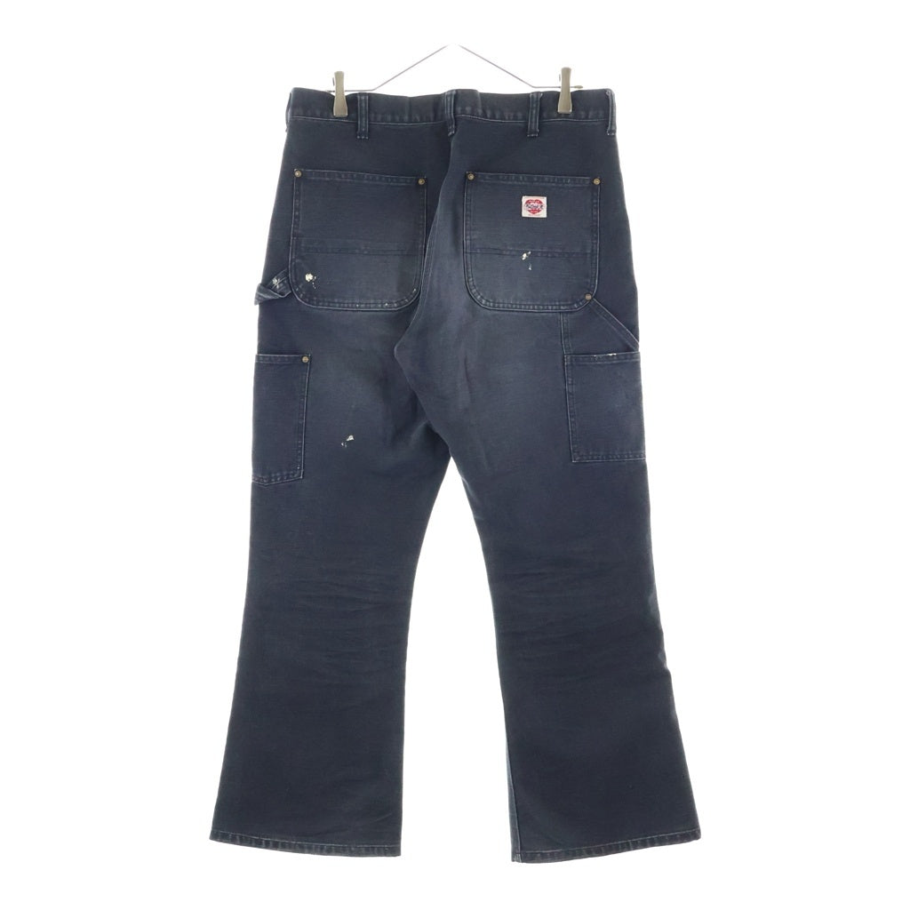 SAINT MICHAEL(セントマイケル) 25SS DOUBLE KNEE PANTS ダブルニー ヴィンテージ加工 フレアワークパンツ ブラック SM-HR8-0000-065