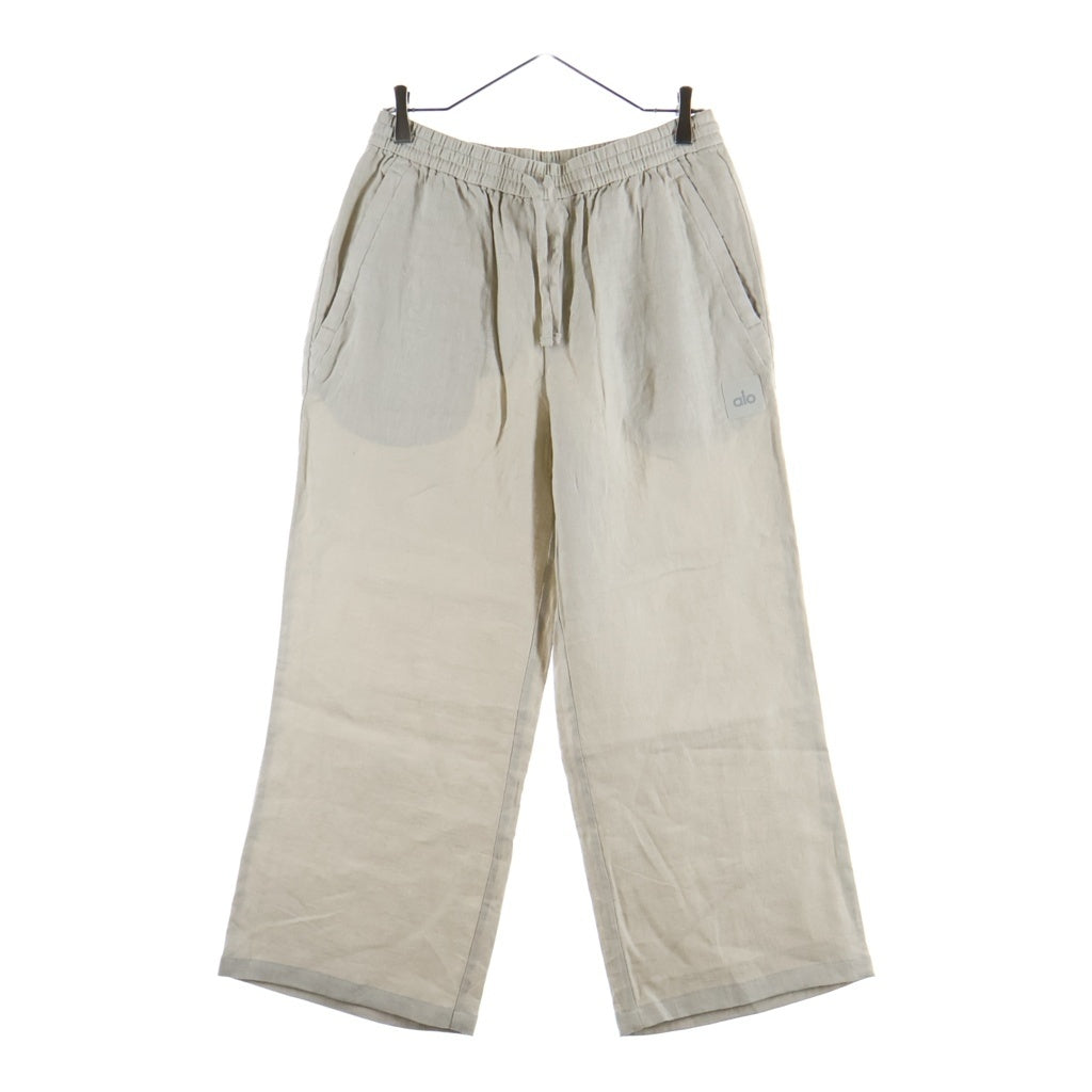 Alo Yoga(アローヨガ) LINEN DAYS STRAIGHT LRG PANT リネン デイズ ドローストリング ストレートパンツ レディース アイボリー M5267R