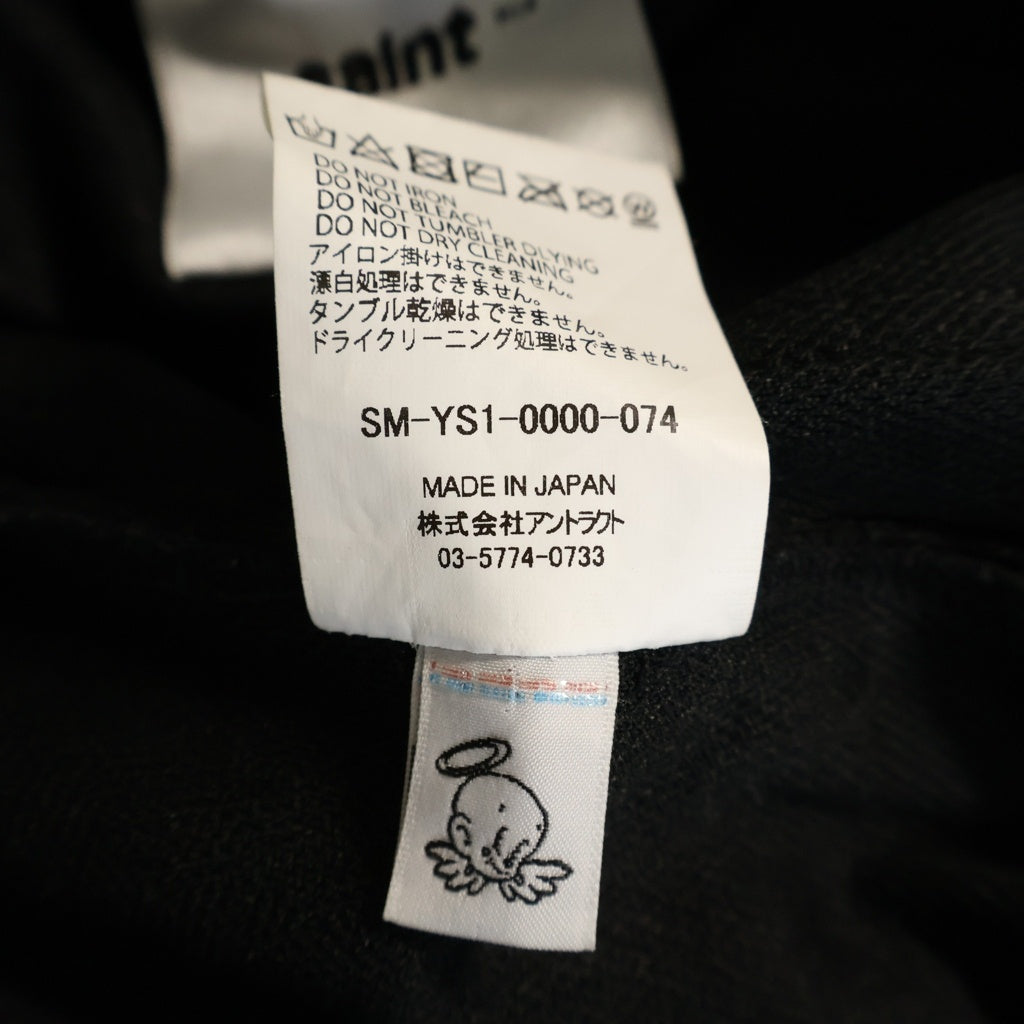 SAINT MICHAEL(セントマイケル) 24AW TRACK PANTS フロントロゴ刺繍 トラックフレアパンツ ブラック SM-YS1-0000-074