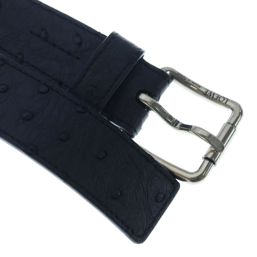 LOEWE(ロエベ) ROLLER CURVED BELT ローラーカーブドベルト ヴィンテージ加工 レザーベルト ブラック E619244XB8 1839
