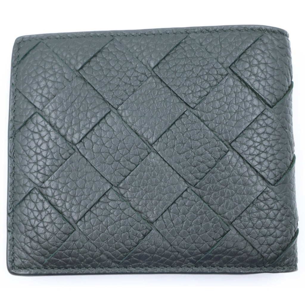 BOTTEGA VENETA(ボッテガヴェネタ) イントレチャート コインパース付 カーフレザーウォレット 二つ折り財布 ブラック 749412