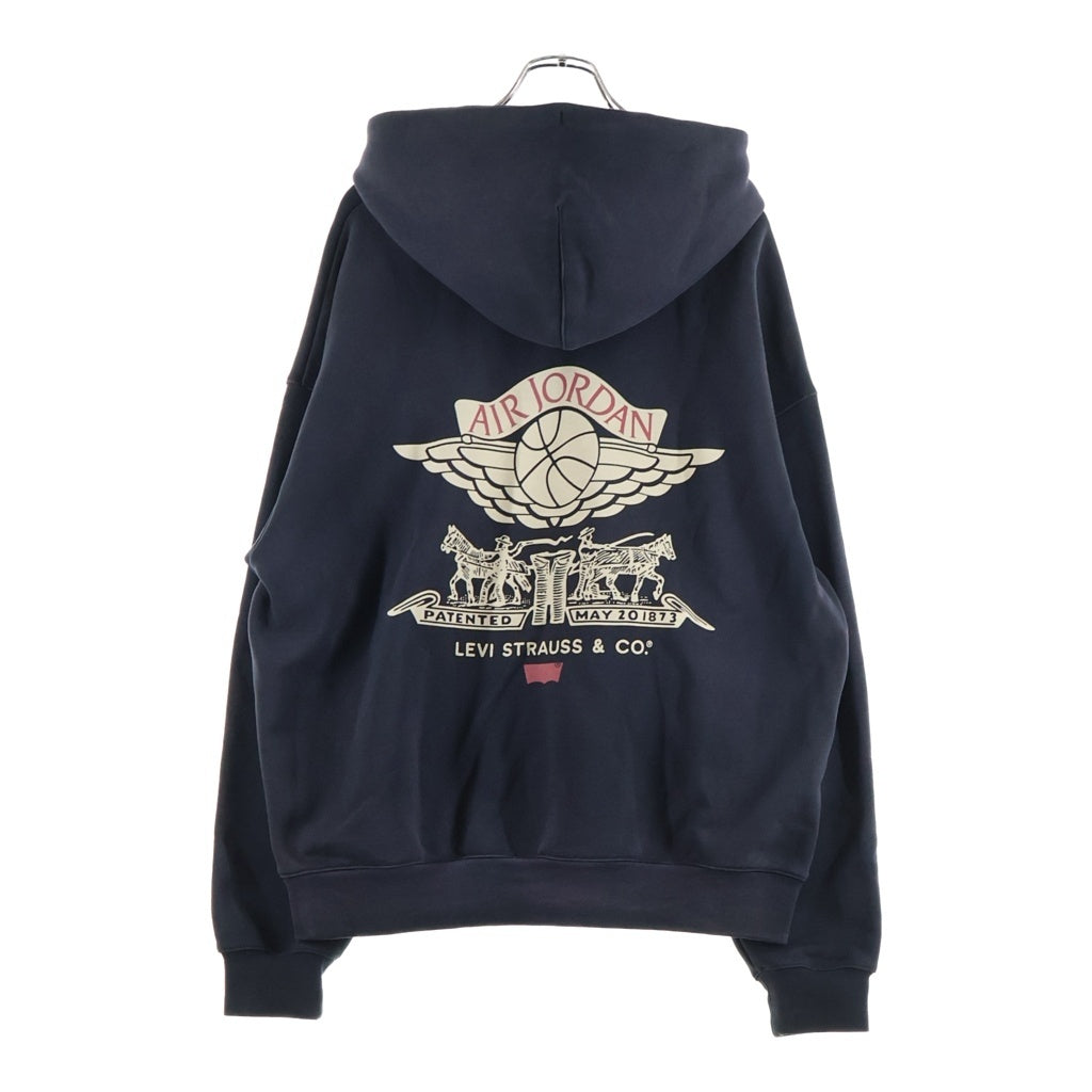 NIKE(ナイキ) ×LEVI'S AIR JORDAN FULL ZIP HOODIE BLACK リーバイス エアジョーダン フルジップアップ フーデッド スウェット パーカー ブラック IM6734-010